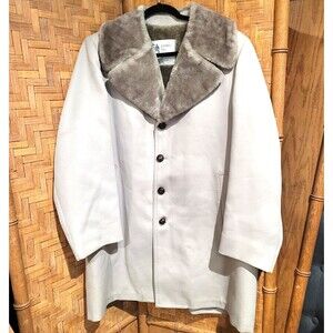 VTG London Fog Men Overcoat Faux Fur Lined 42R Maincoat Trench Coat 42 Large L